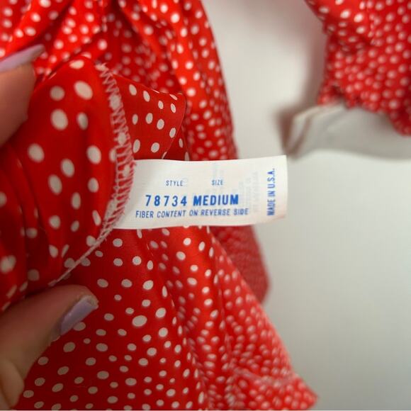 Vintage 80s RARE Valentino Red Polka Dot Wrap Dress - Picture 11 of 11